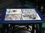 Inglaterra Hotel. Bar table decorated by Cuban artists