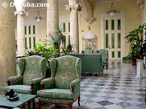 Second floor balcony overlooking interior patio