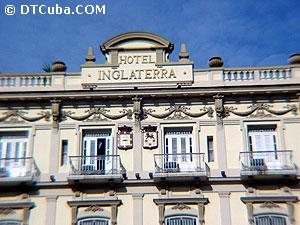 Façade of Inglaterra Hotel.