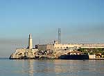 View of the Castle of the Three Kings of El Morro from Havana`s Malecón