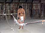 Chorro de Maita. Taino village. Hut with woman and child